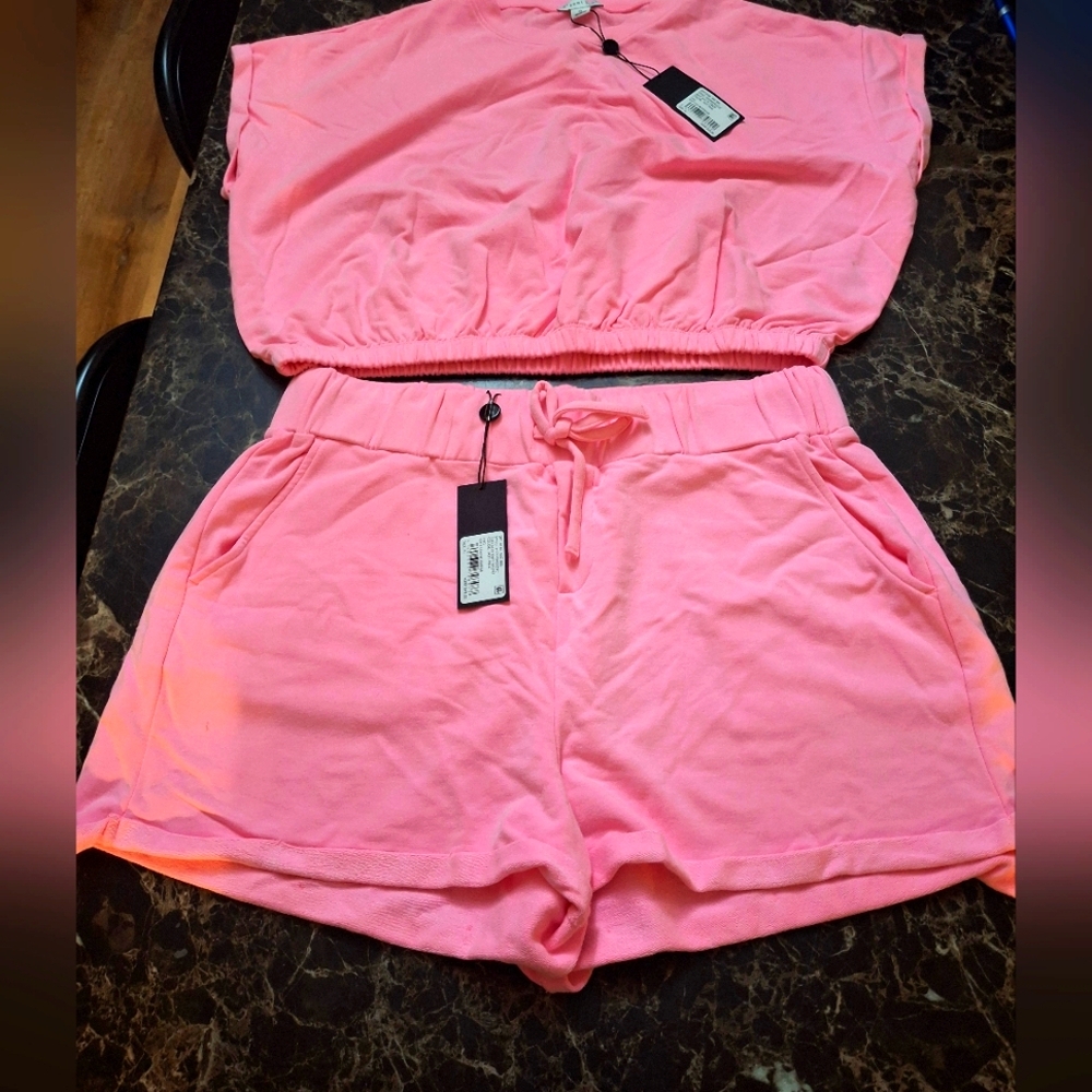 Gianni Bini Pink Two-Piece Short Set
